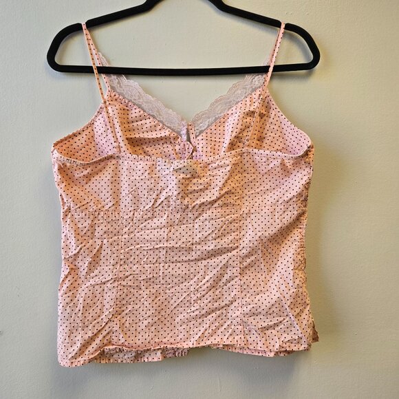 Mixit Y2K Pink Polka Babydoll Y2K Coquette Dot Lace Trim Camisole Large - Picture 2 of 9